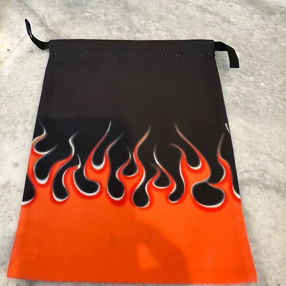 PRADA Flame Drawstring Dust Bag in Orange/Black￨(Size 7.5